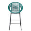 De 2 tabourets de bar sarcelle, matériau, design ergonomique confortable, art tissé élégant, pour sièges de jardin et de cuisine rustiques, motif complexe, contemporain