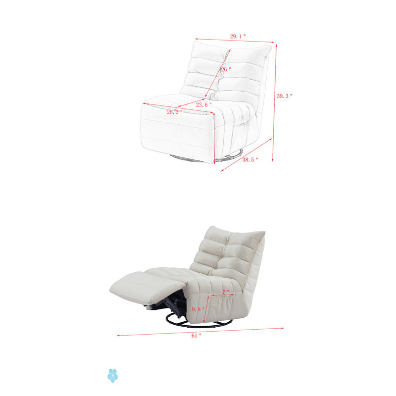 Lazy Luxury In A Small Space: Modern Rotatable Lounge Chair With Side Pocket, Perfect For Reading & Relaxing In Style, Yellow