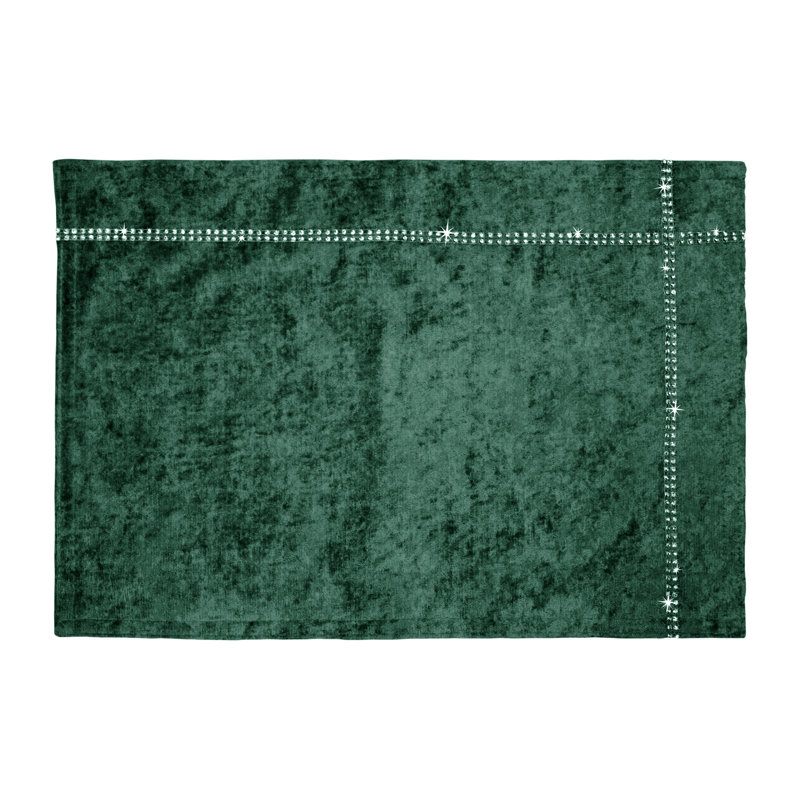 Ternate Luxury Velvet Dramatic Table Accessories, Emerald, 45" x 6"