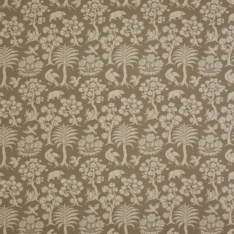 Woodland Silhouette Fabric, Mocha