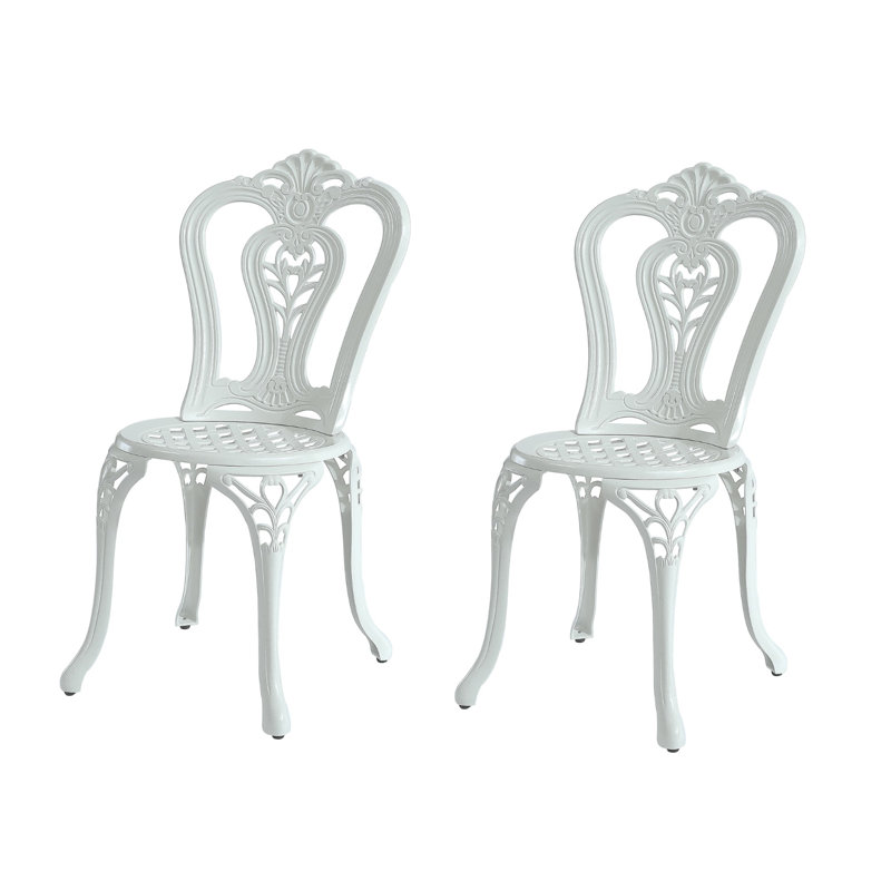 Chaise de salle à manger d'extérieur empilable Renesmee, Blanc