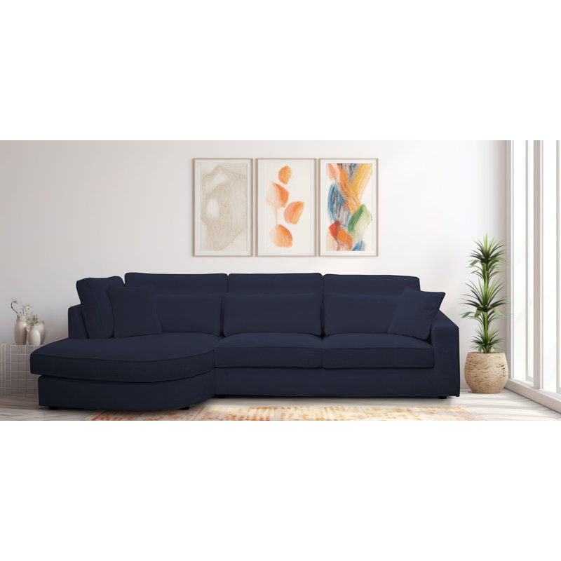 Bustamonte 4 Seater Corner Sofa , Left Hand Facing, Marine polyester