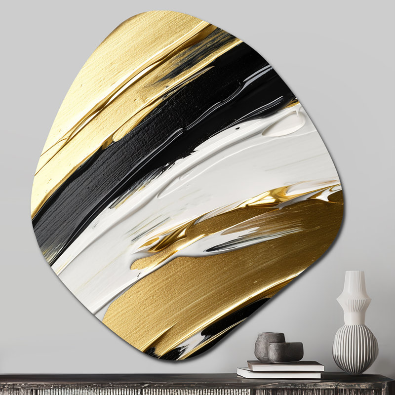 «Waves Of Midnight Passion», art mural noir asymétrique abstrait en forme de nébuleuse, H 28 po x l 25 po