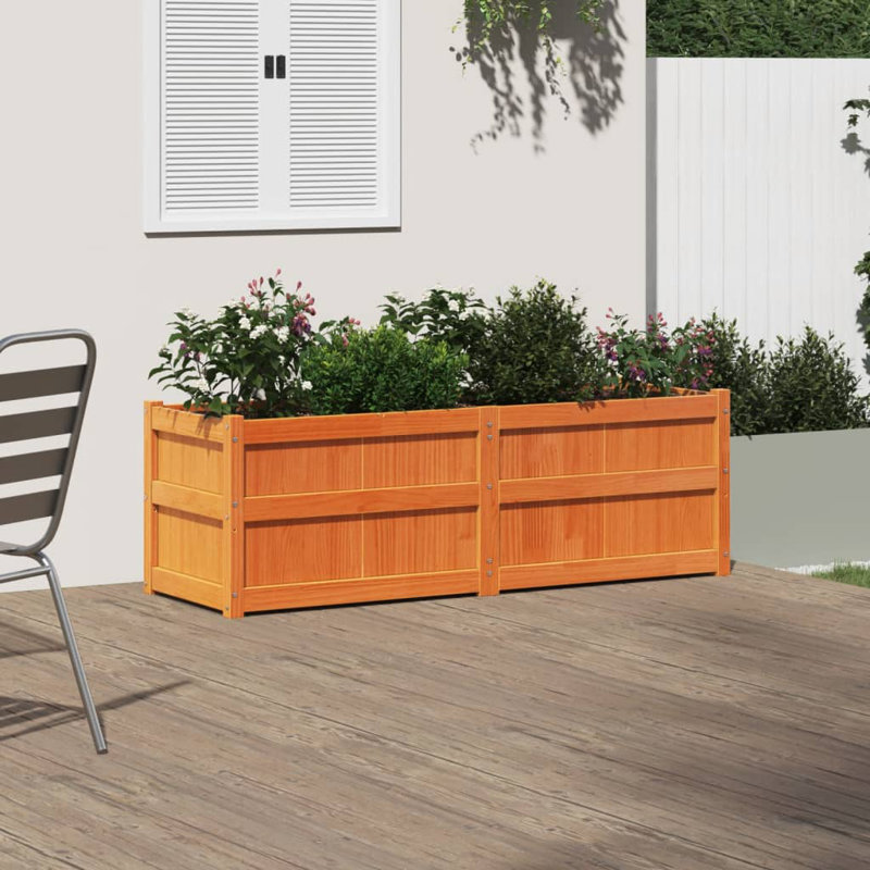 Brocklin Planter Box, 50cm H x 150cm W x 50cm D, Brown Pine