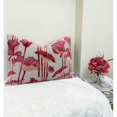Housse de coussin en velours floral