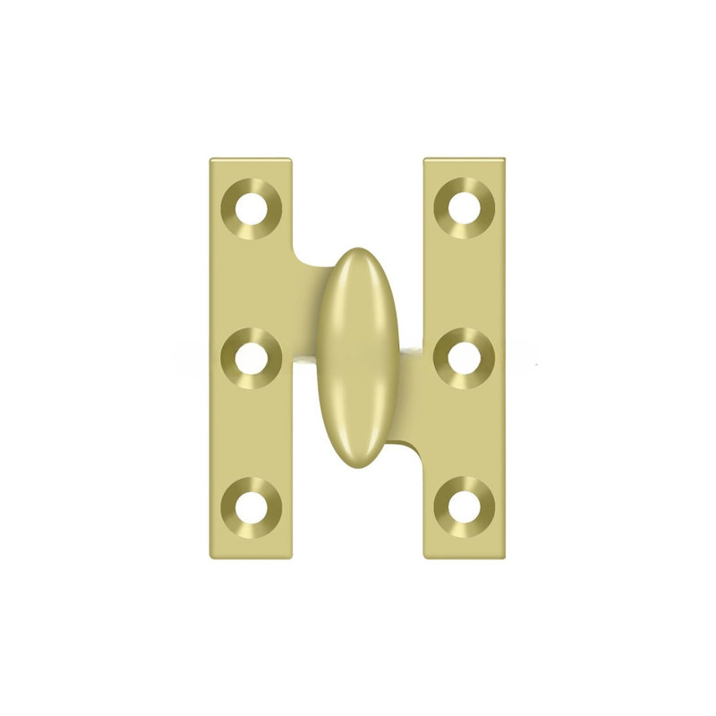 2'' x 1.5'' Metal Butt Hinge, Right Hand, Polished Brass