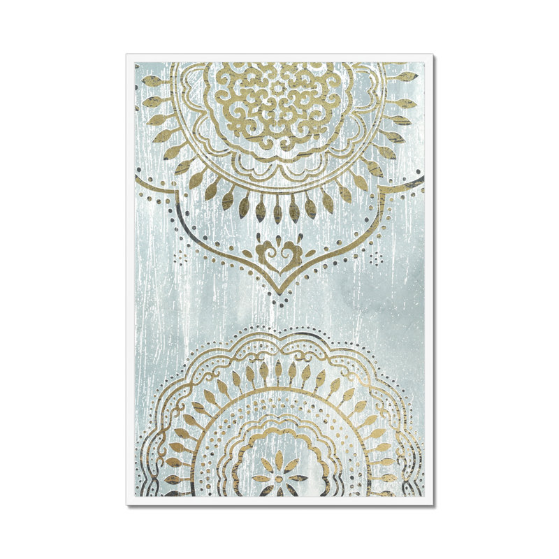 Indigo Mandala I by June Erica Vess - Print, 34cm H x 24cm W, White Framed Paper Print