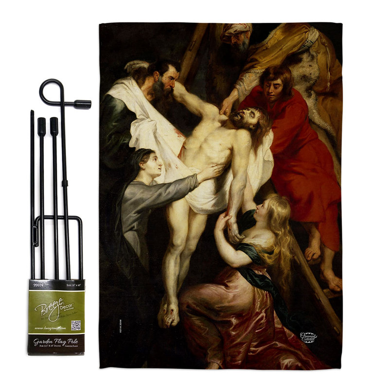Ensemble de drapeaux en polyester 18,5 x 13 po Descent from the Cross