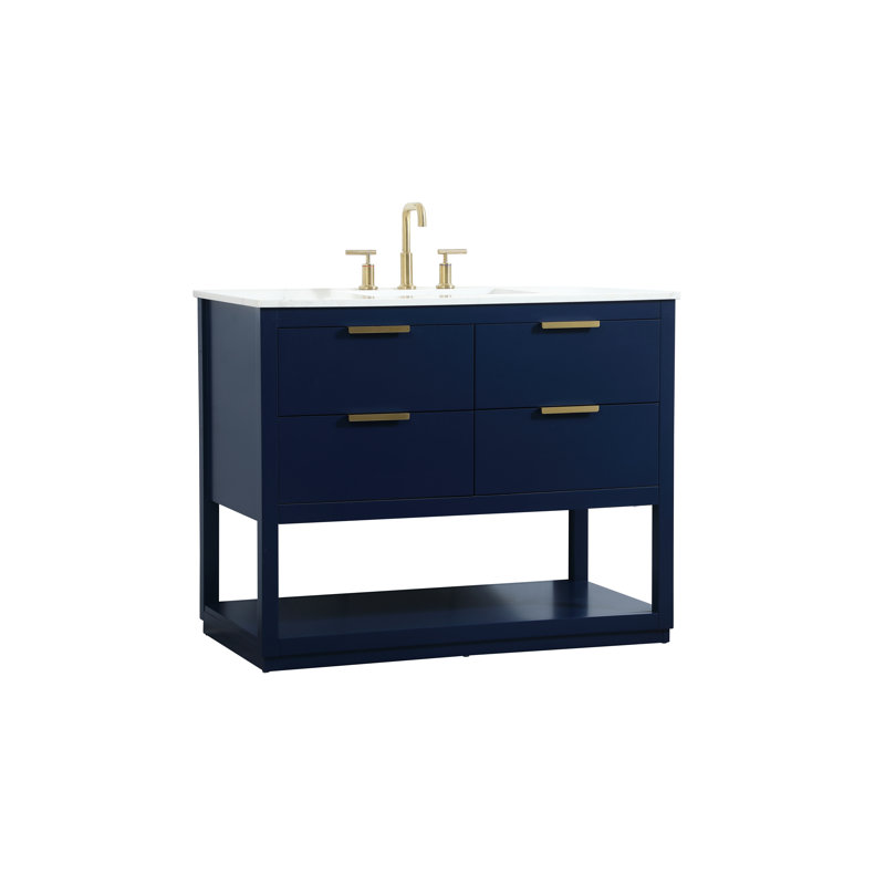 Ensemble de meuble-lavabo simple 42 po Felicity, Bleu