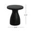 Table d'appoint d'extérieur en travertin MGO, table de bout en béton léger, effet marbre noir
