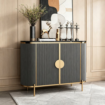 Modern fashion elliptical sintered stone sideboard