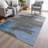 Machine Washable Indoor/Outdoor Xhevrie Denim Rug-1327220451