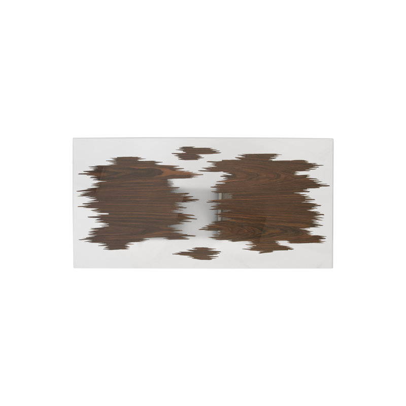 Contemporary Floating Slice 57'' Brown and Silver Coffee Table