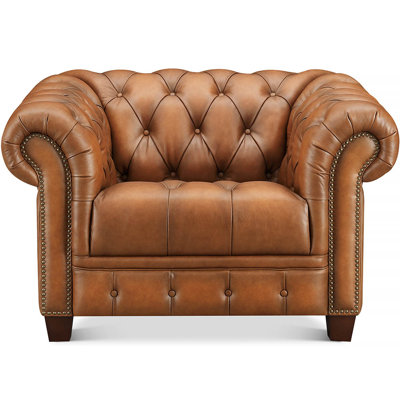 York Top Grain Leather Chesterfield Chair