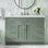 Meuble-lavabo simple en bois massif 48 po avec lavabo en marbre de Carrare 1,5 po Tidworth