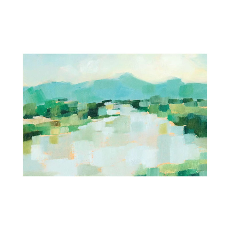 « Emerald Island II » par Ethan Harper, reproduction d’art, Toile tendue, H 26 po x l 40 po x P 1,5 po, Pas de tapis