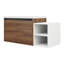 Meuble-lavabo mural peu encombrant avec lavabo en résine intégré et rangement modulaire-129688713