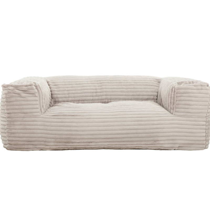 Fauteuil à billes 71 pouces avec accoudoirs carrés, rembourrage en mousse viscoélastique, style contemporain pour le salon