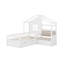 Lit simple avec canapé et tablette-530436163