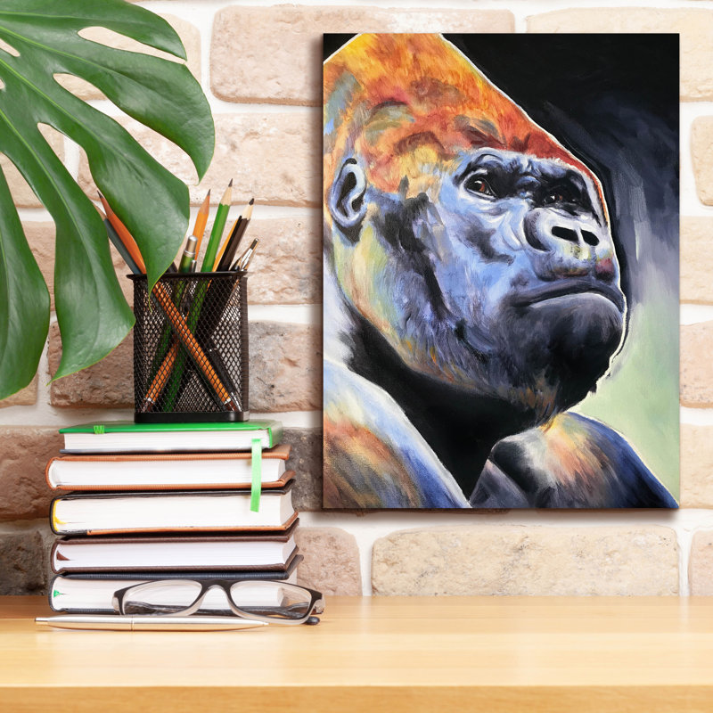  «Gorilla - Silverback» par Dawg Painter, art mural sur toile, 12 po x 16 po, H 16 po x l 12 po x P 0,75 po