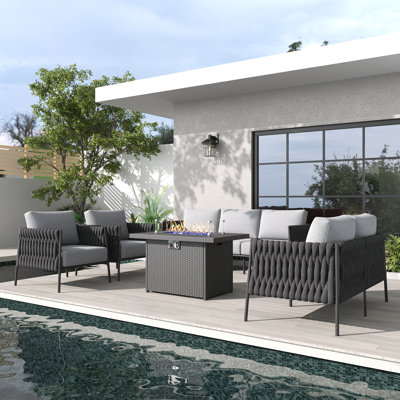 7-Person Metal Outdoor Seating Group 