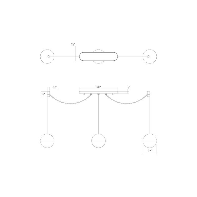 Luminaire suspendu à DEL à plusieurs niveaux pour îlot de cuisine Hemisphere, Noir texturé, 3