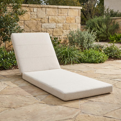 Coussin de chaise longue d'extérieur résistant à l'eau avec housse à fermeture à glissière amovible, coussin de remplacement de chaise longue de patio rembourré épais convenant à la plupart des chaises longues de taille standard, convient au bord de la piscine, dans la cour ou sur la terrasse