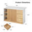 Îlot de cuisine 55,1 po avec plateau coulissant, armoire de cuisine avec rangement et prise de courant