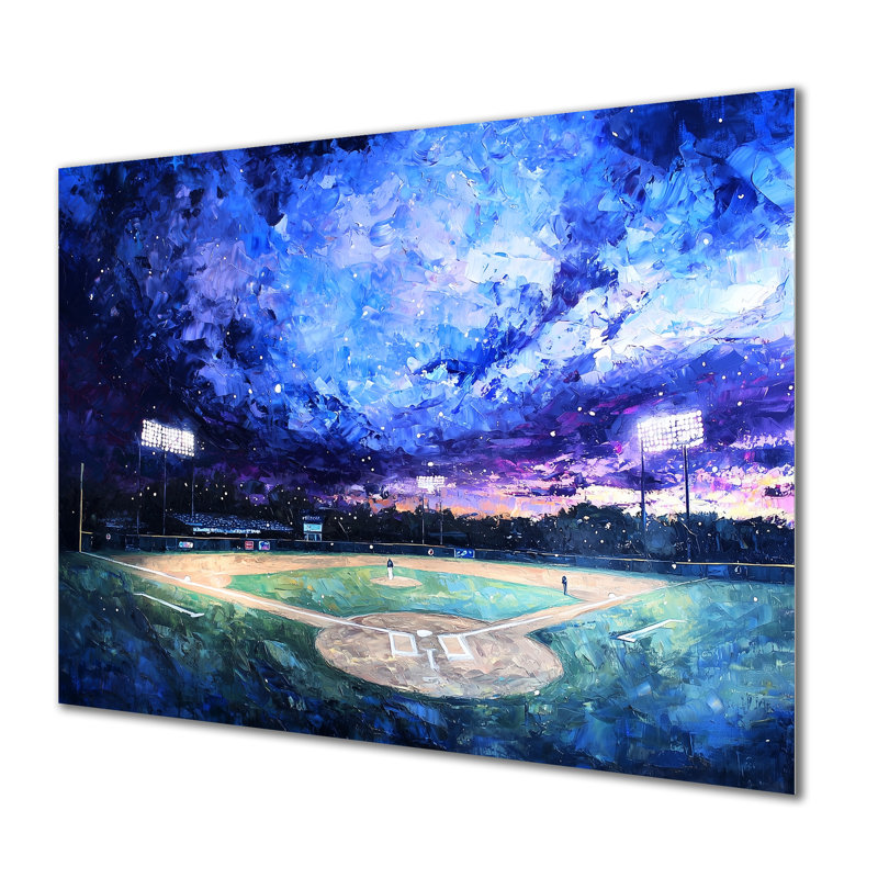 Baseball Field At Night III - Sports Wall Art, impression de baseball sport, 34" H x 44" W
