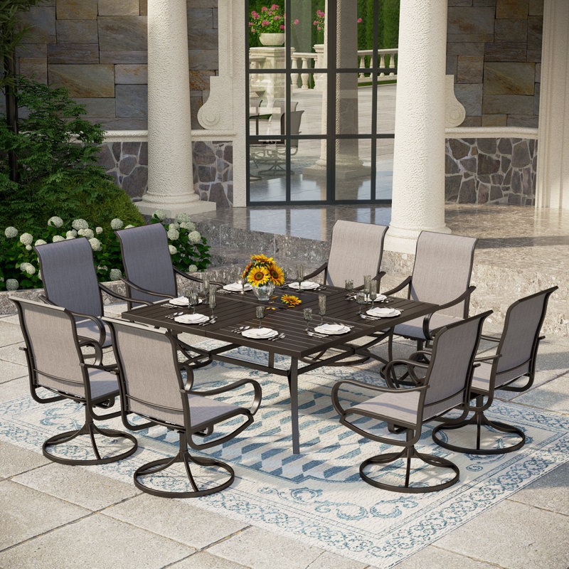 Nako 8 - Person Patio Dining Set with Square Table