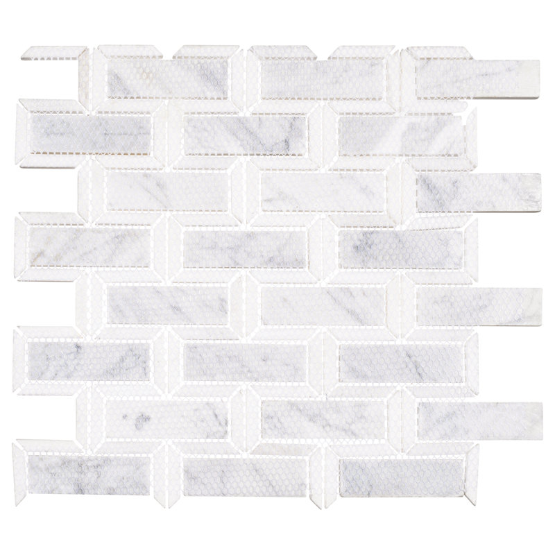 Turret Natural Stone Tile Mosaic Sheet, Frost