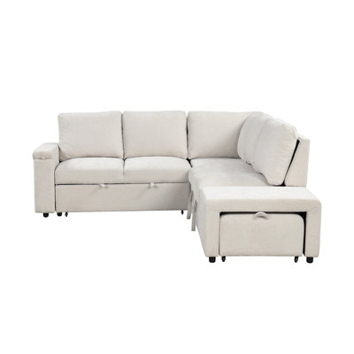 L-Shaped Padded Modular Sofa With Storage Space, Usb Ports, And Cup Holders On The Armrests, Suitable For Living Rooms, Offices, And Apartments