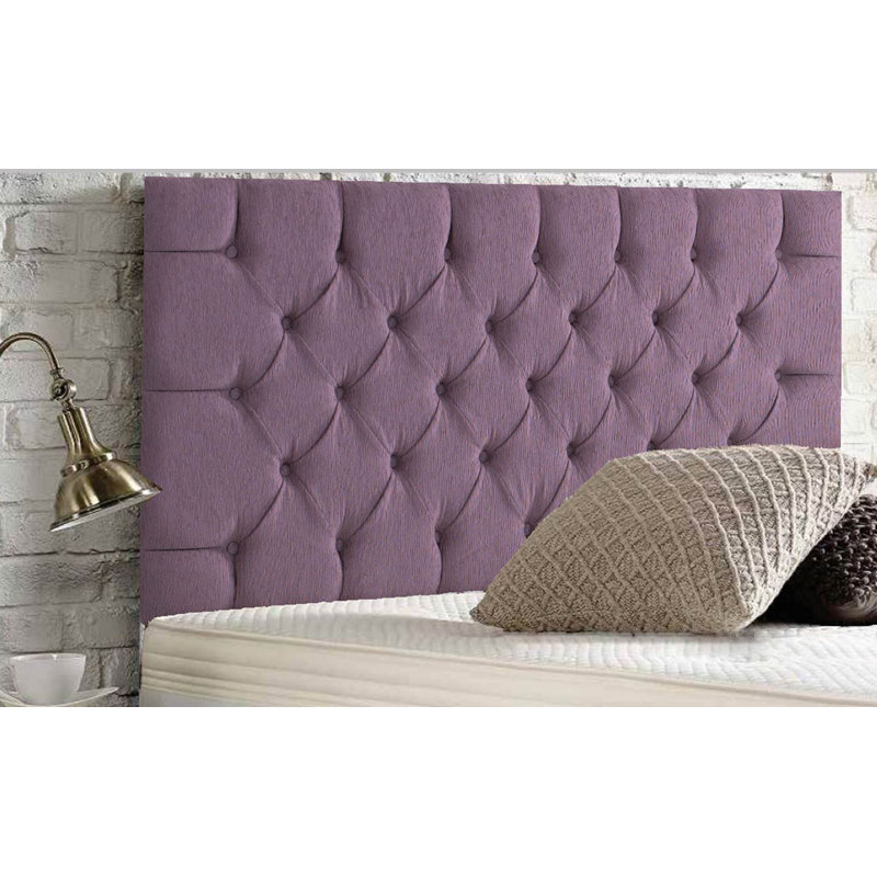 Esters Upholstered Headboard, Purple, Chenille, Double (4'6)