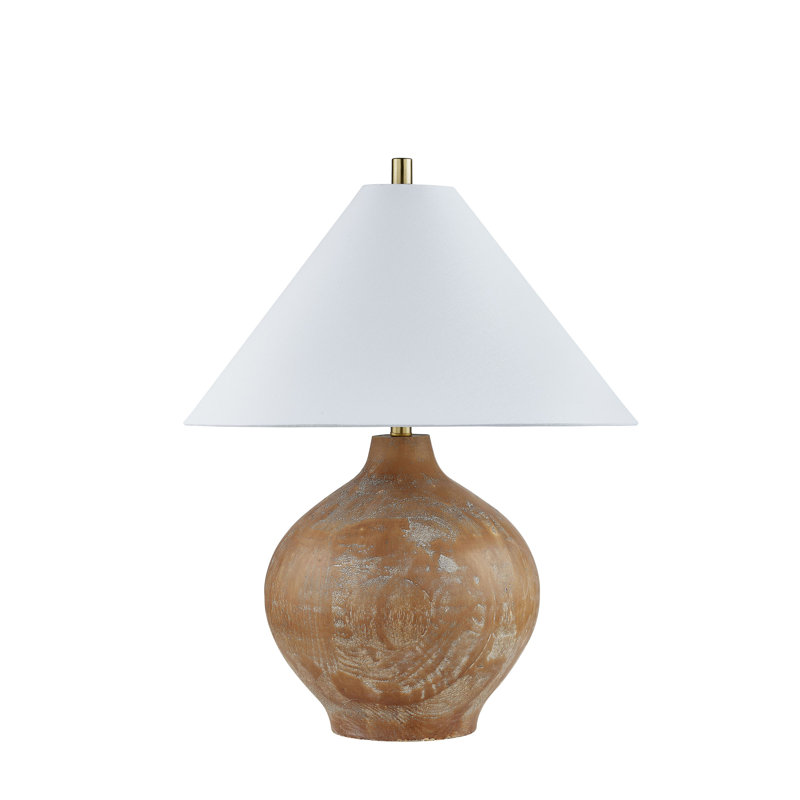 Serenity 27" Resin Table Lamp with Fabric Shade, Brown