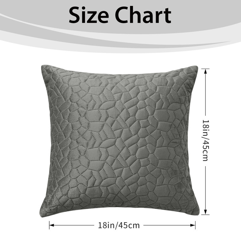 Aspire Homeware Geometric Square Velvet Cushion Covers, Pack of 12, Grey