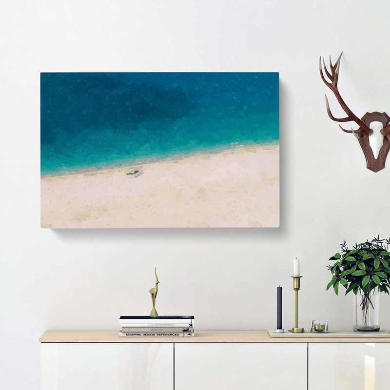 Turquoise Beach In Kefalonia Greece In Abstract - Wrapped Canvas Print, 40cm H x 60cm W x 3cm D