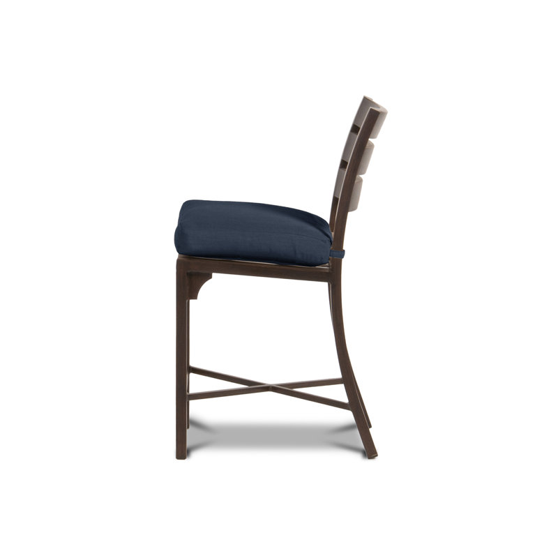 Bungalow Outdoor Bar Stool, Spectrum Indigo Sunbrella® Plainweave