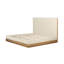 Lit beige en tissu et chêne EK-1074821614