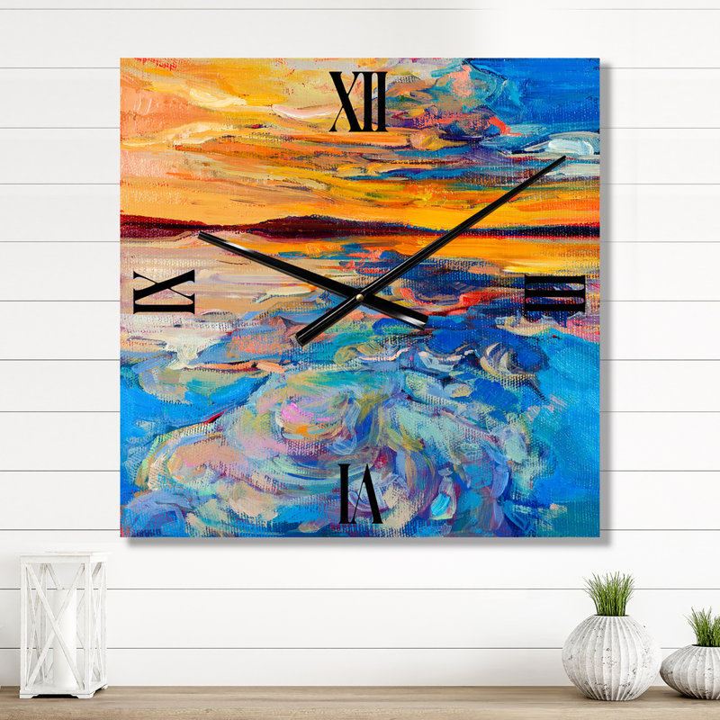 Horloge murale Sunset Over Whirly Waves, Petit