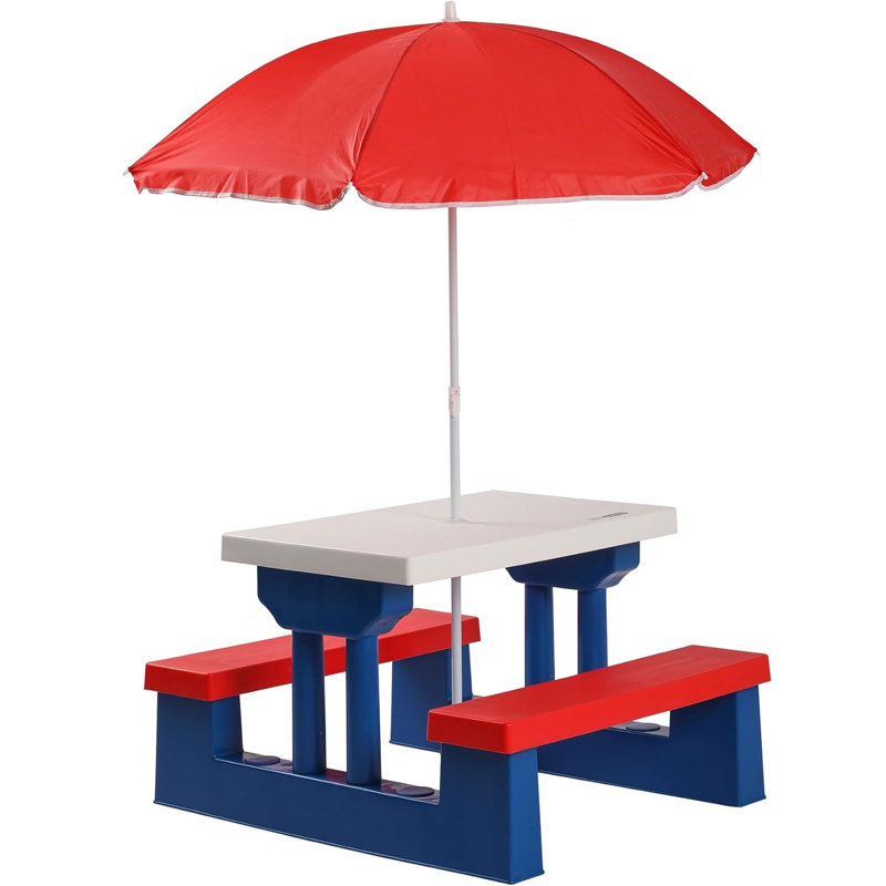 Table de pique-nique pour enfants, Blanc / Bleu marine
