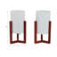 Lampe de table décorative à trépied cylindrique pour chevet de chambre à coucher - Petite lampe de bureau moderne pour décor de salon - 15 po, rouge et blanc
