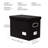 File Organizer Box - Set Of 2 Collapsible Decorative Linen Filing Storage Hanging File Folders With Lids Office Cabinet Letter Size Black (14X9.3X10.8 Inch)