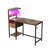 Brown Computer Desk With Power Outlet, USB Charging Station, And Storage Shelves For Home Office Or Study | Gift Idea-1101195299