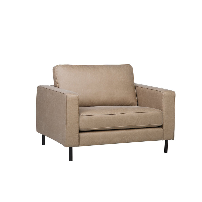 Desdemona Faux Leather Armchair, Beige
