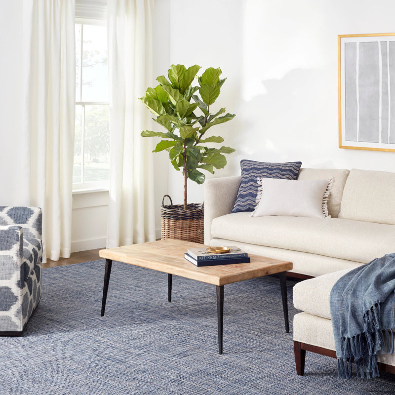 Fusion Blue Handwoven Indoor/Outdoor Rug, Rectangle 7'6" x 9'6"