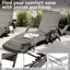 Chaise longue de 80 po pour 2 personnes, fauteuil inclinable gris avec table d'appoint et fauteuil de bronzage inclinable 2 pièces-352098491