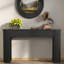 Console moderne avec plateau ovale, 2 tiroirs et design cannelé-128213852