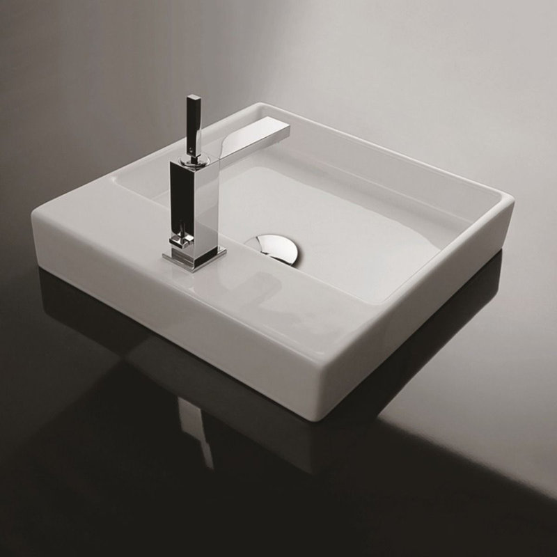 Plain 17.7'' L Bathroom Sink, Single Hole