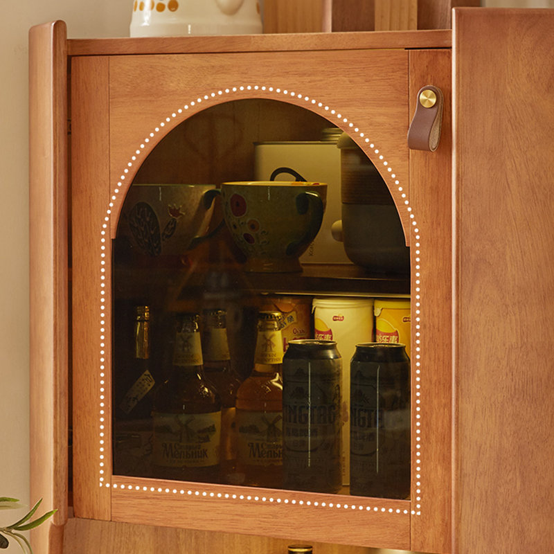 Armoire de coin en bois massif Cerise, Brun