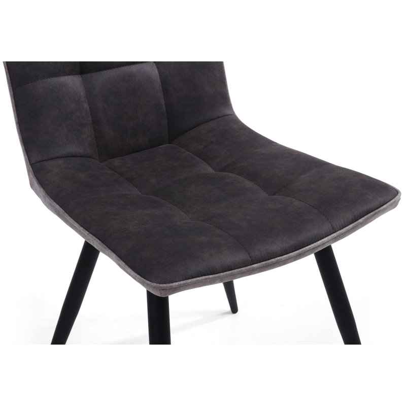 Tahmid 49cm H Tufted Upholstered Side Chair, Dark Grey